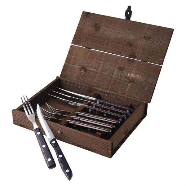 Gense Old farmer steak-/grillbestik 8 dele - Træ/stål