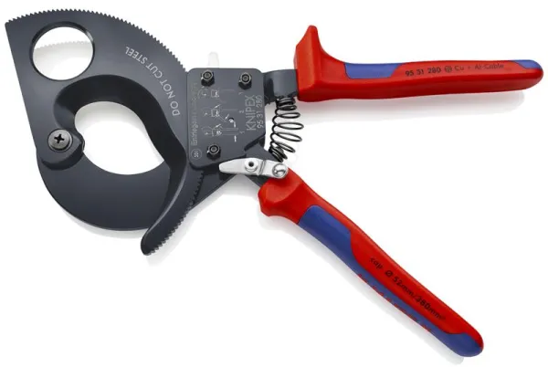 Knipex Kabelsaks (Skraldeprincip) sort lakeret, med flerkomponent-håndtag 280 mm