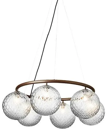 Nuura Miira 6 Circular Lysekrone Mørk Bronze/Optic Klar
