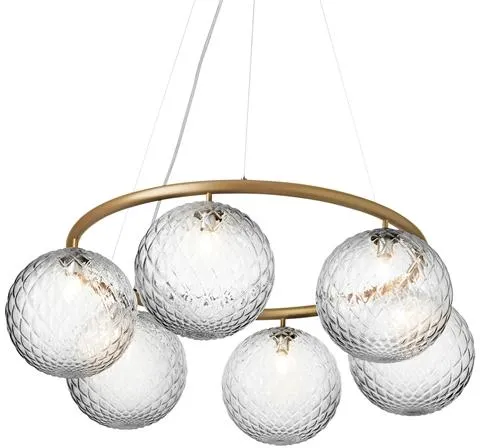 Nuura Miira 6 Circular Lysekrone Messing/Optic Klar