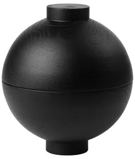 Kristina Dam Studio Wooden Sphere Skål Sort Egetræ XL